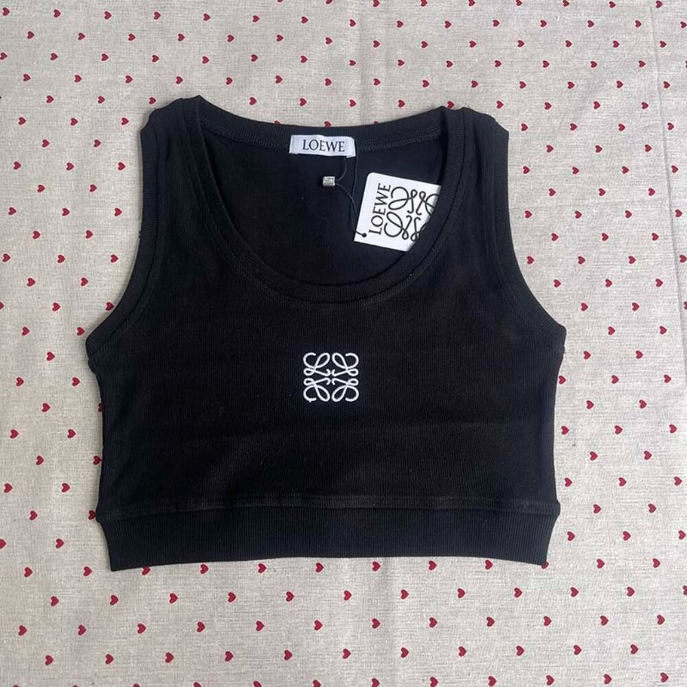 Loewe Cropped Anagram Tank Top Black